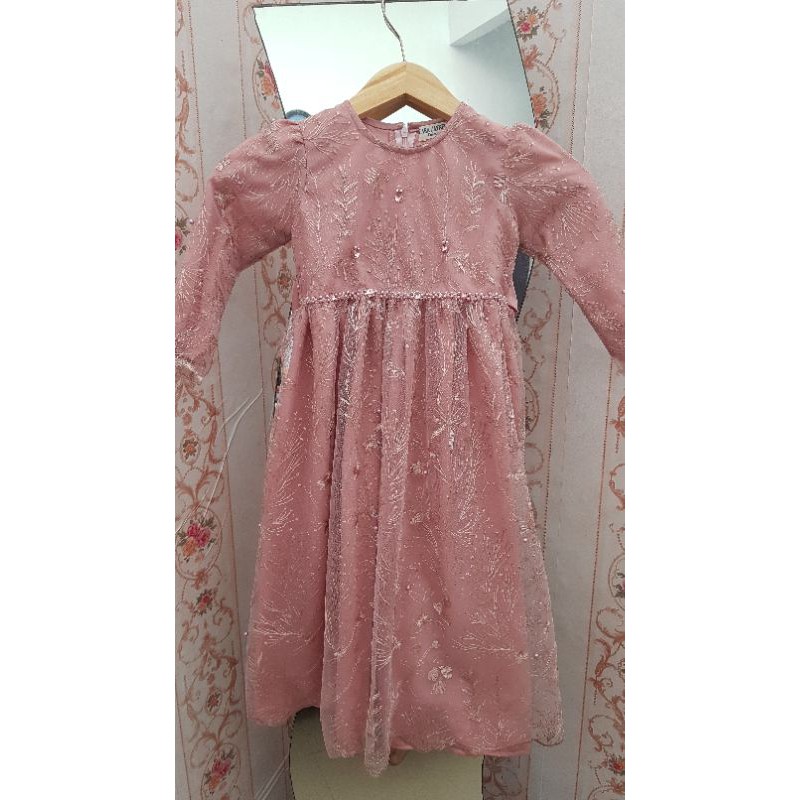 Made by Order baju muslim brokat tile anak perempuan