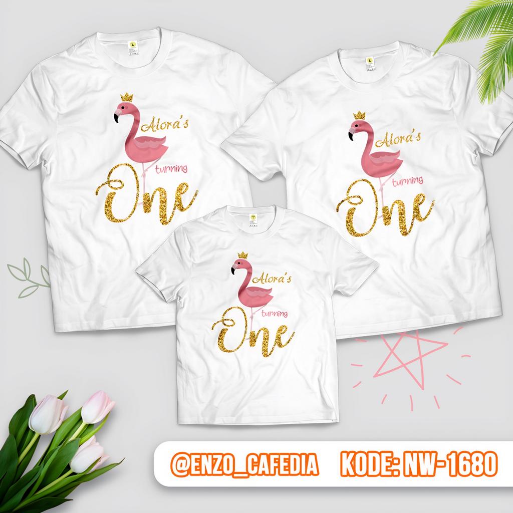 Harga Paket Lebih Hemat | Jual Kaos Ulang Tahun Anak | Kaos Couple Keluarga | Kaos Flamingo NW 1680 
