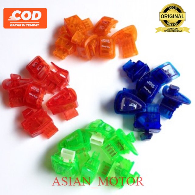 FARIASI MOTOR SAKLAR SET 6PCS WARNA TRANSPARAN VARIO150/ VARIO125 CBS/BEAT FI NEW/SCOOPY/REVO ABS VA