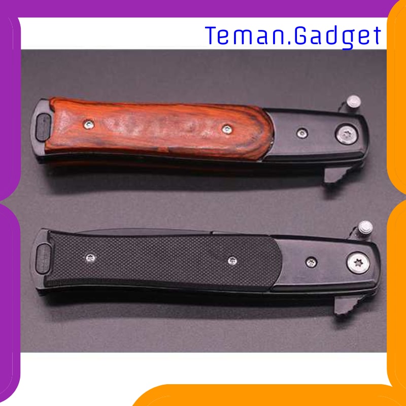 TG-ID117 TSSI PISAU LIPAT SURVIVAL FOLDING KNIFE WOOD HANDLE - SH7