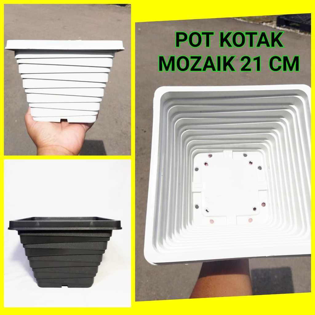 Pot Segi Empat Mozaik 21 Putih Garden Of Love Pot Plastik Putih Murah Mirip Pot Kenanga 21 Putih - Pot Kotak Panjang Tinggi Putih Besar