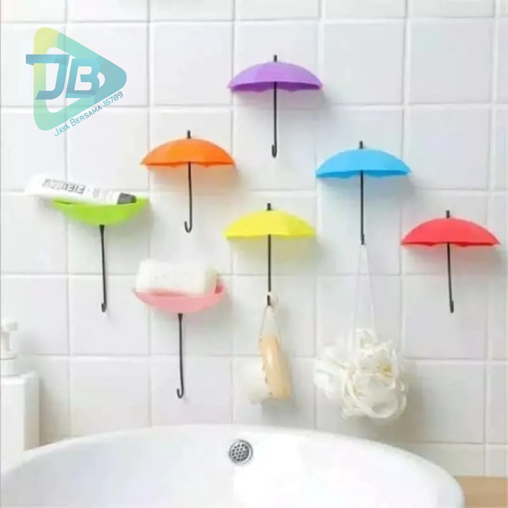 RT102 hanger hook Gantungan kunci tempel dinding tembok bolak balik model payung 1set isi 3 pcs JB5523