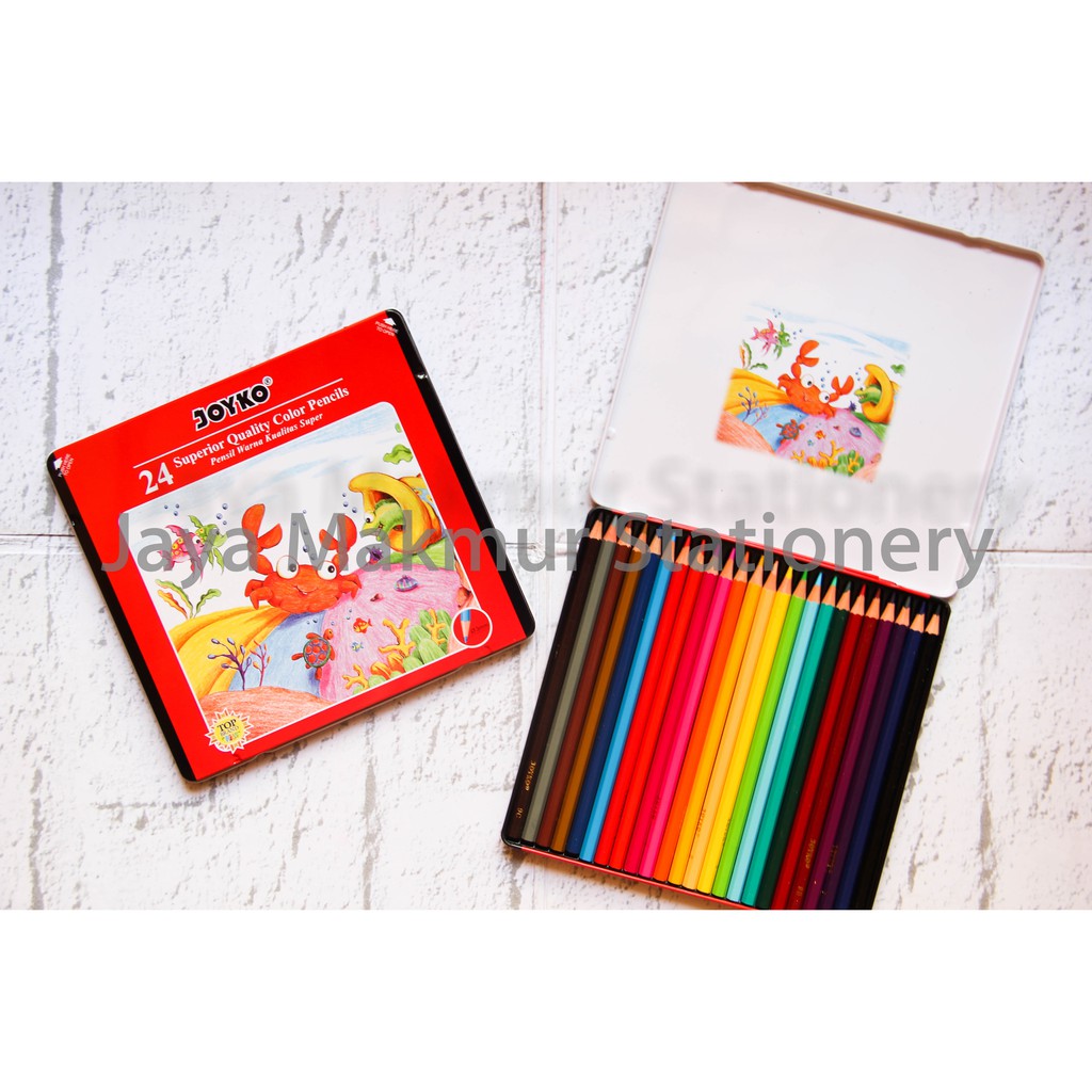 Pensil warna joyko kaleng 24 warna CP-24TC