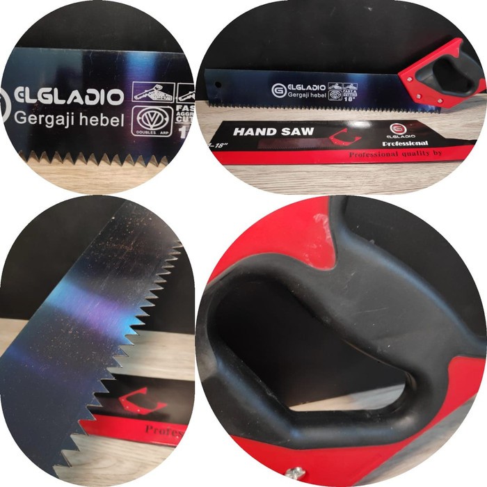 Gergaji Habel ELGLADIO 18 Inch Alat Potong Kayu Saw Blade Steel Gagang