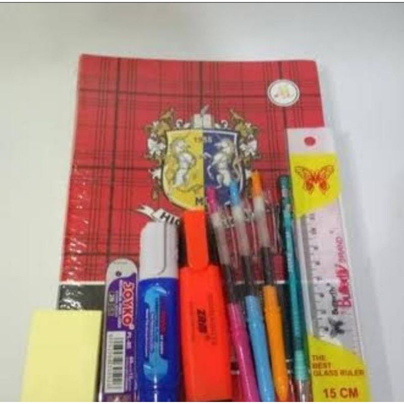 

alat tulis sekolah buku,pulpen,penggaris dll