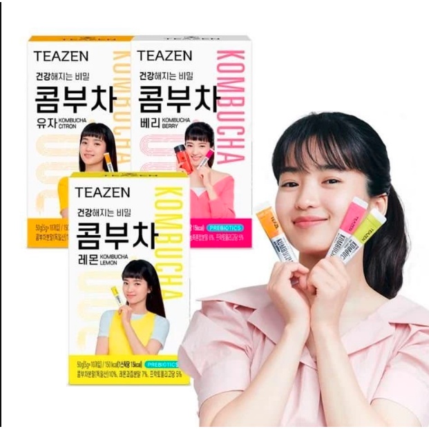 [Ready stock] TEAZEN Kombucha10 Stick series Lemon, Citron, Berry , Peach Random Cover