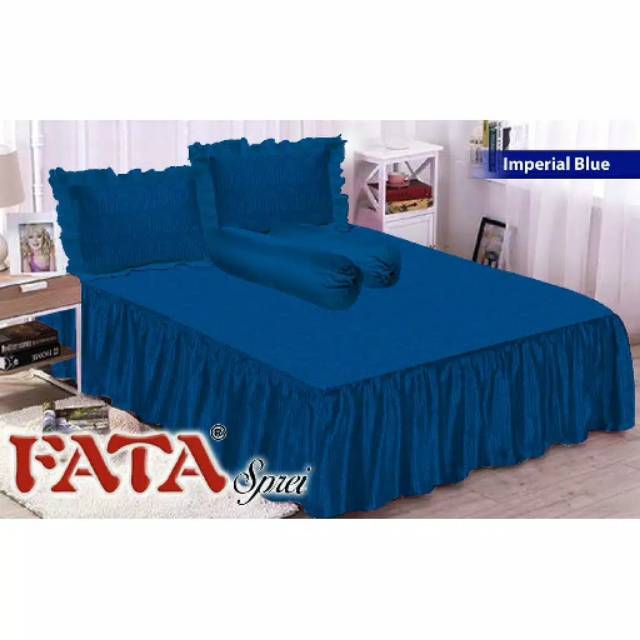 FATA - Sprei Rumbai Single Size 120x200 Jacquard Imperial Blue