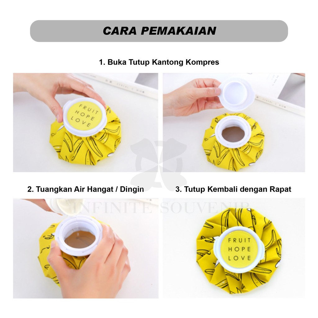 Kantong Kompres Air Panas Dingin Es Ice Bag Hot Pack 15 cm Portable Anti Bocor Reusable