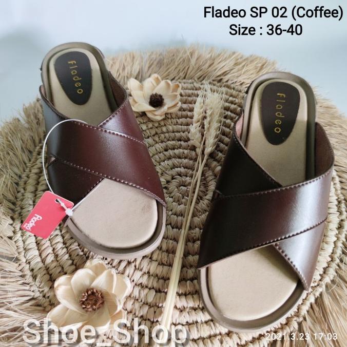 Fladeo Sandal Wedges Wanita Model Selop SP02 HEMAT