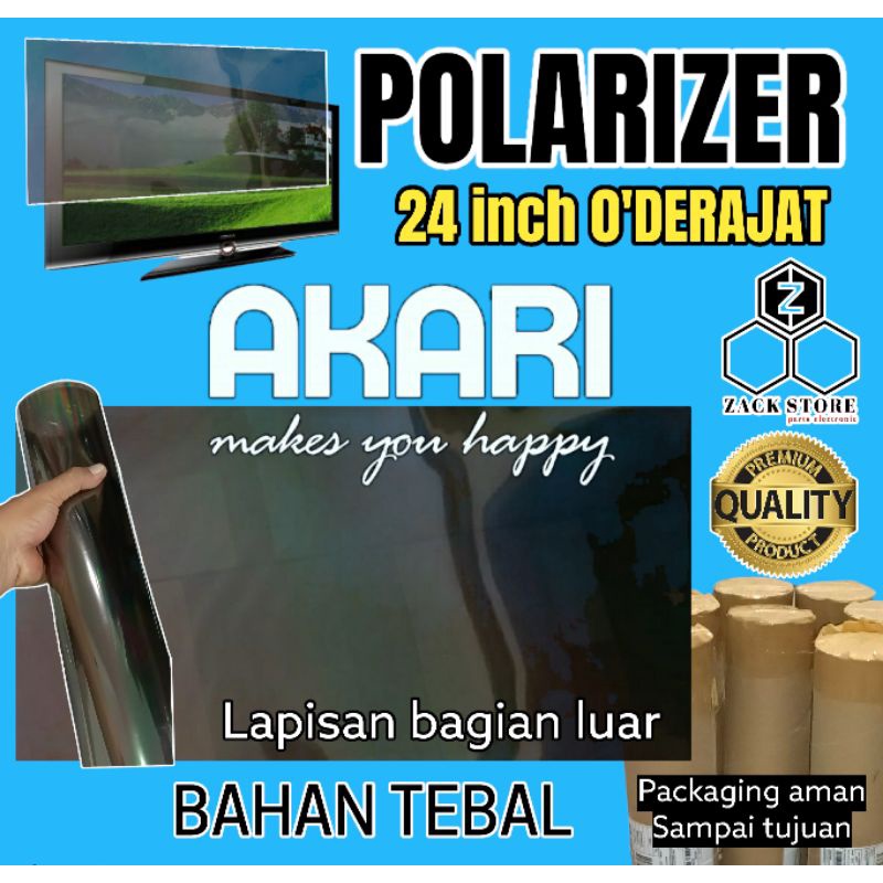 POLARIS TV LED AKARI 24 INC 0 DERAJAT LAPIASAN BAGIAN LUAR TV LED LCD POLARISER POLARIZER TV
