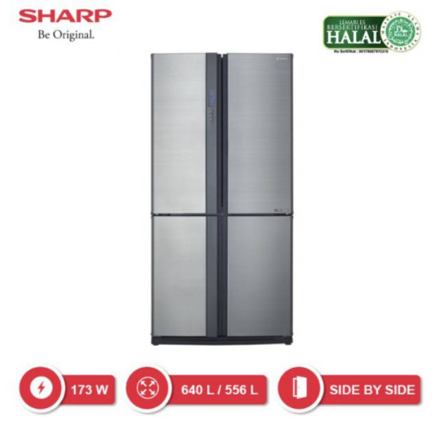 Sharp Kulkas Side By Side 695L SJ-IF90PB-SL Queen Series J-Tech Inverter Silver