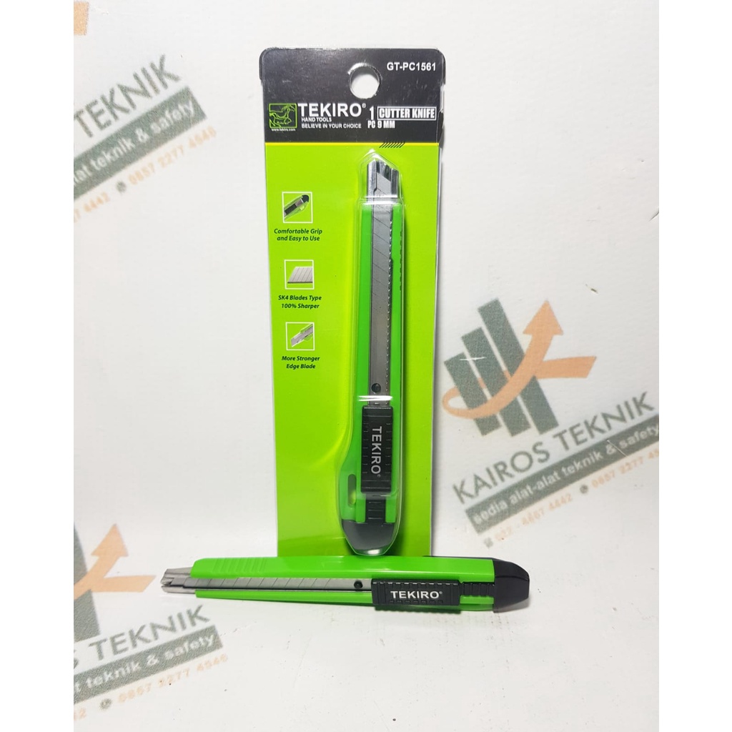 

TEKIRO GT-PC1561 CUTTER / PISAU CUTTER KECIL 9mm + 2 MATA PISAU