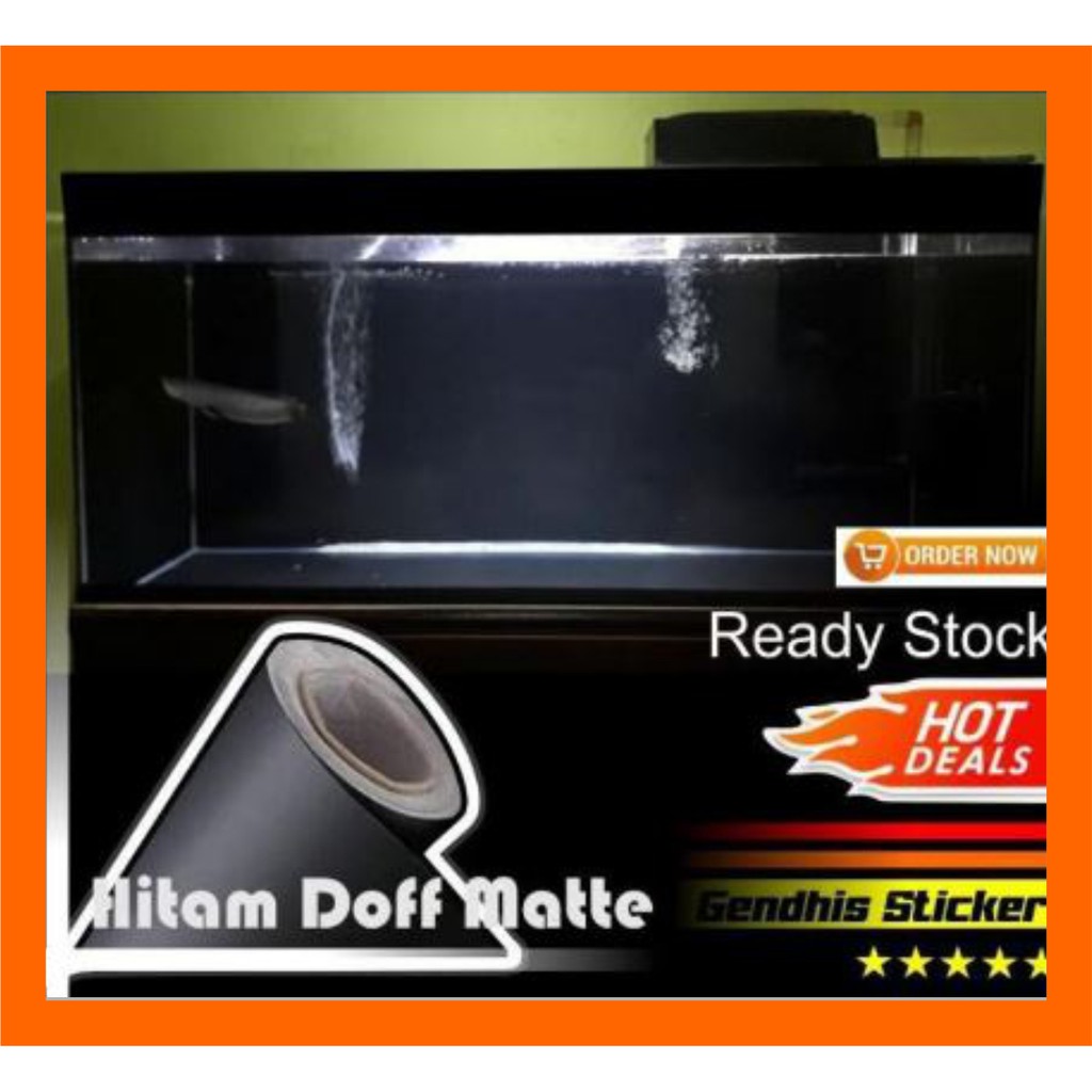 Stiker Skotlet khusus background aquarium hitam doff / stiker akuarium