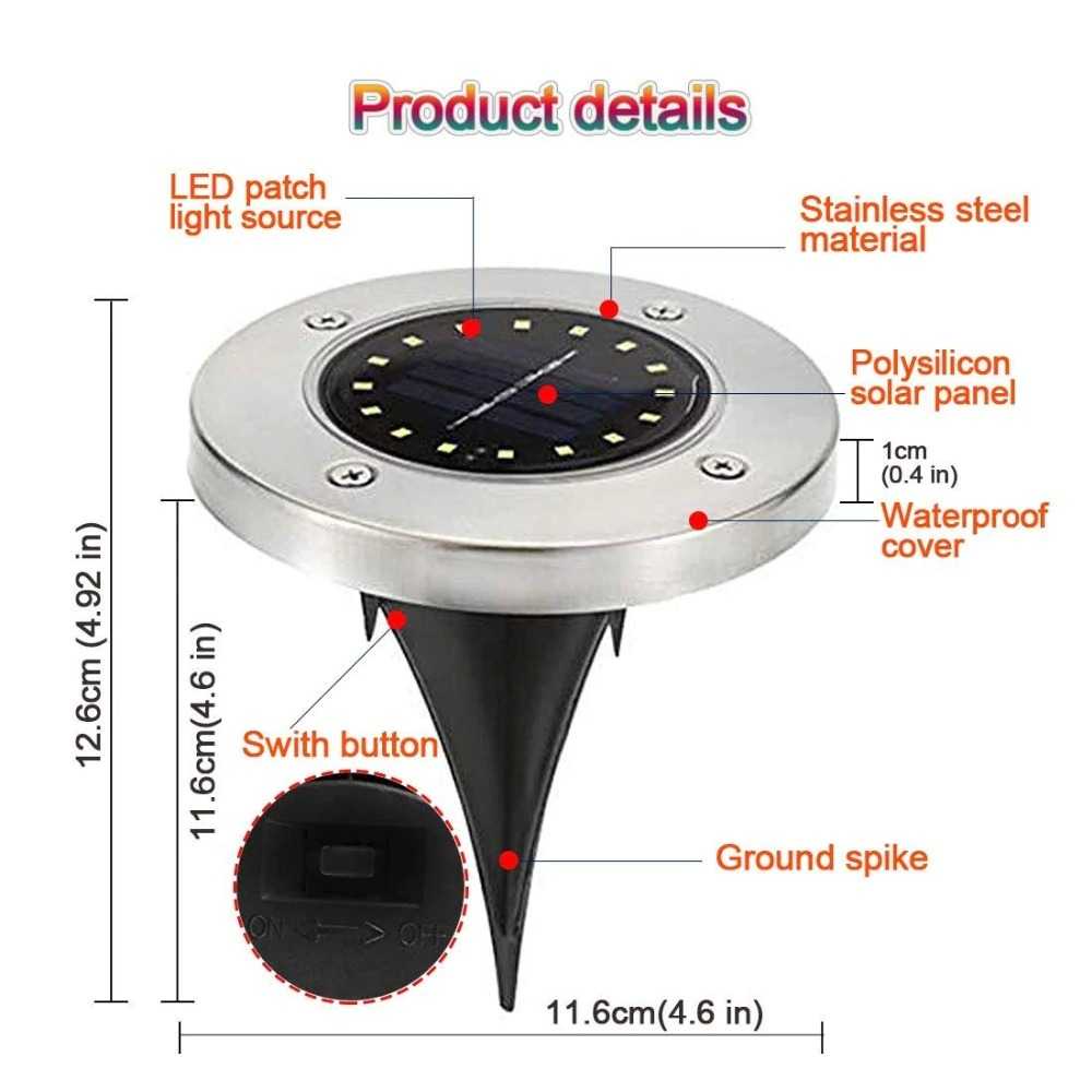 TD-DHA RAIBOHO Lampu Tanam Taman Solar Power Waterproof 20 LED - RB20