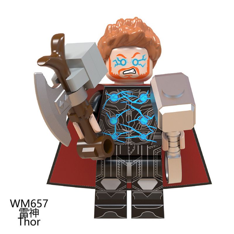Mainan Anak Lego Iron Man Minifigure Murah WM6063 Ironman Minifigures Marvel Avengers Bricks Figure doctor strange wasp antman warmachine scarlet witch thor superman-ThorWM657