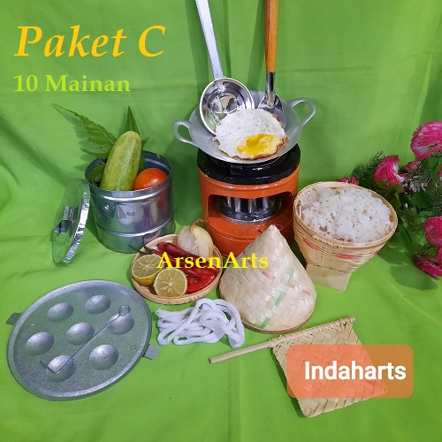 Mainan Masak Masakan Anak Perempuan Paket SC Alat Masak Tradisional Versi Mini 10 Barang Kompor BB Spirtus