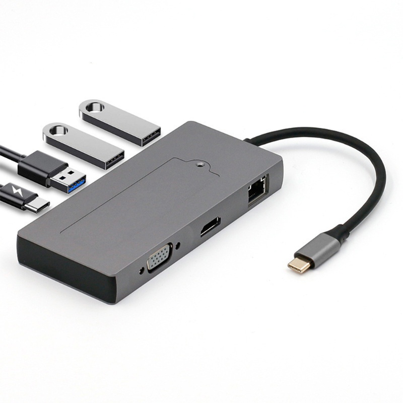 Vivi Hub Adapter USB Tipe-C 8 In 1 Untuk M.2 SSD Rj45