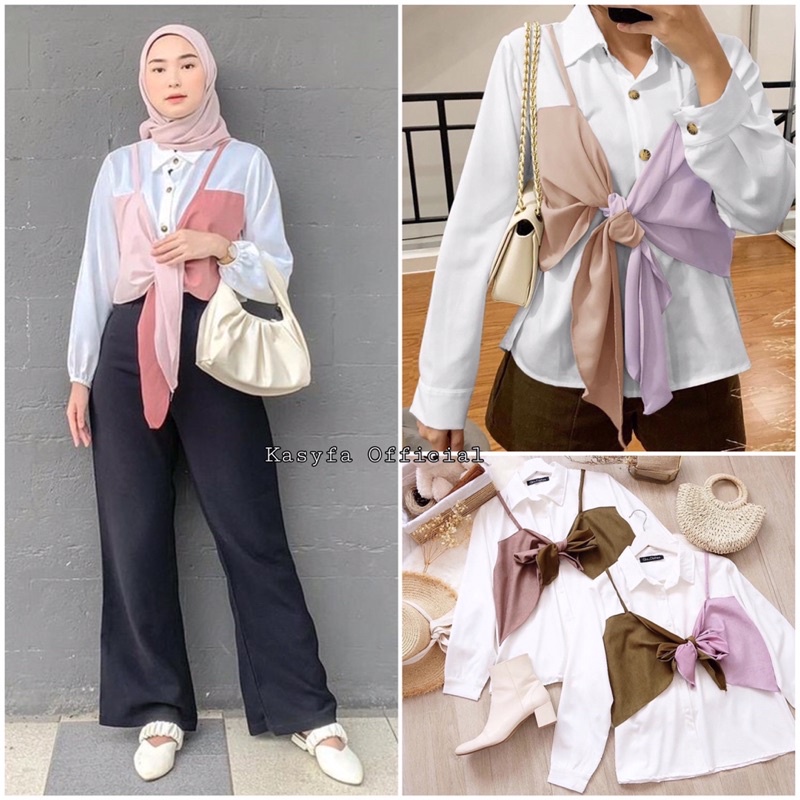 GWENI BLOUSE // ATASAN ROMPI TALI KOMBI WARNA