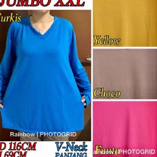 Special Price V NECK JUMBO XXL Panjang Kaos Polos Special Price V NECK JUMBO XXL Panjang Kaos Polos