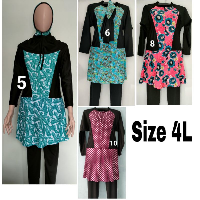 Jual Baju Renang Muslimah Dewasa Size 3L - 4L Indonesia|Shopee Indonesia