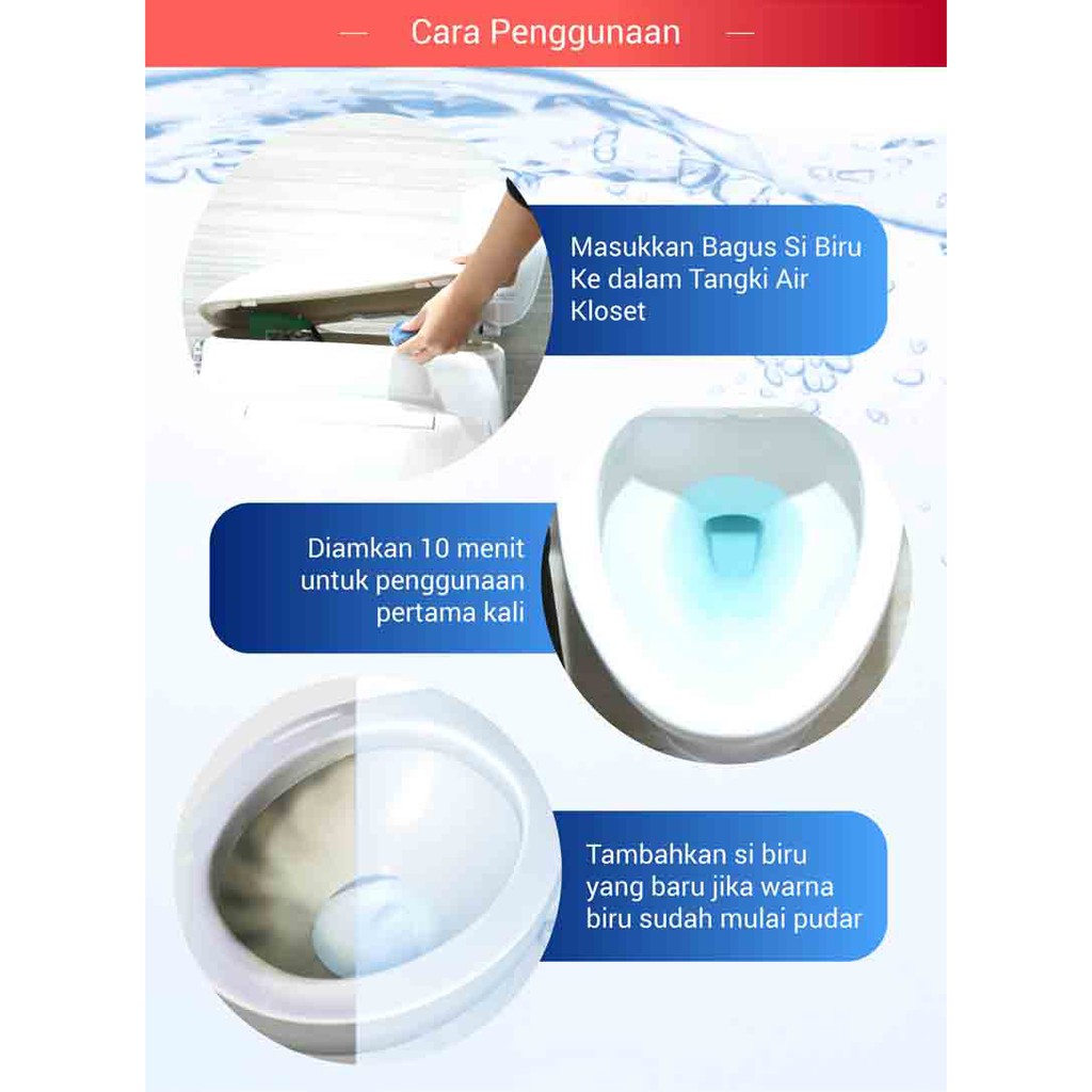 Tablet Biru Pembersih Penyegar Kloset Toilet 50gr Si Biru Pembersih Kloset