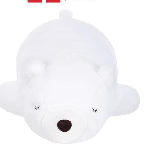 Ý Diskon.Besar Miniso Official Boneka plush kartun Lying Polar Bear Plush Toy Ý