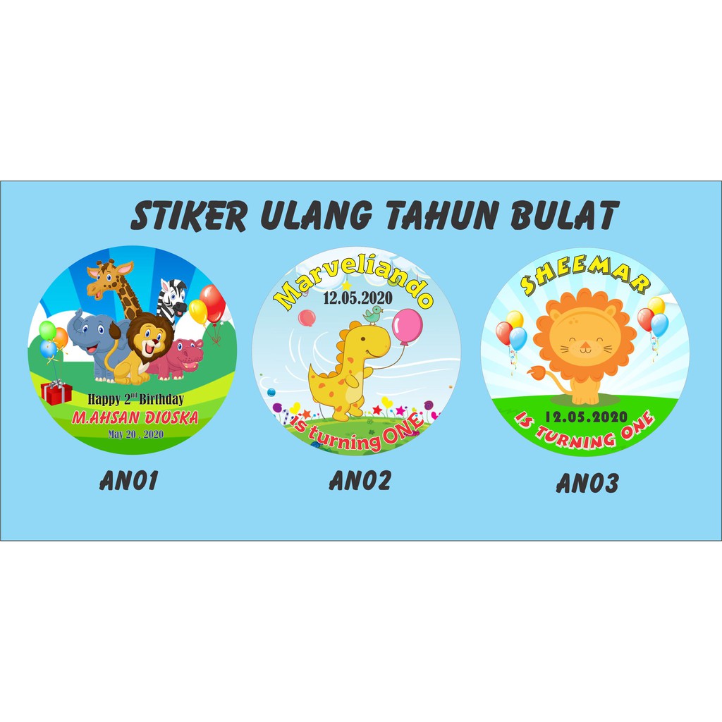 

STIKER BULAT ULANG TAHUN SERI ANIMAL