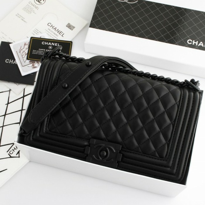 [CHANEL BOY LAMBSKIN SHOULDER BAG 9006] Tas Fashion Wanita Impor Murah