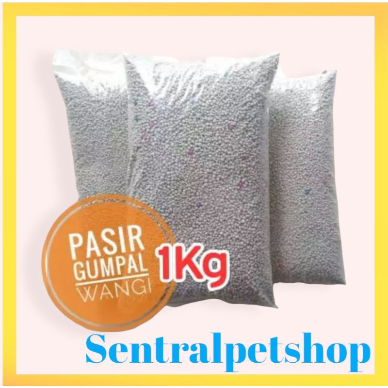 Pasir Gumpal Wangi 1Kg Repack pasir kucing