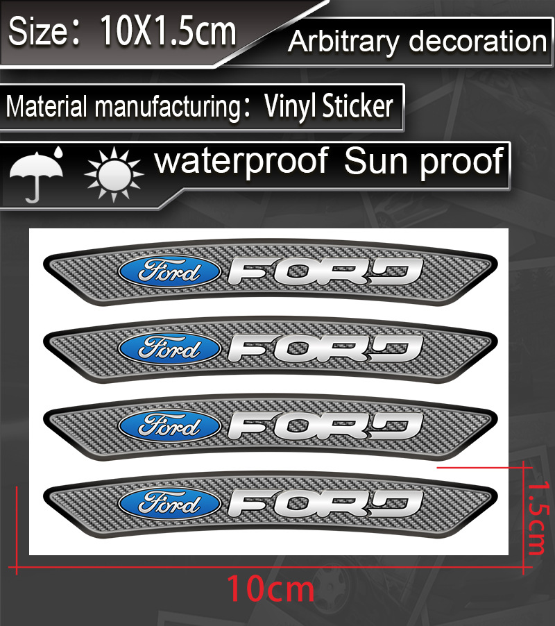 4pcs Stiker Mobil Balap Untuk Ford Fiesta Ranger Ecosport Focus Everest