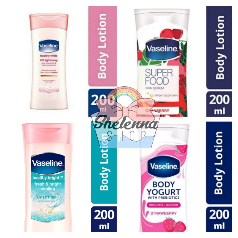 Vaseline Healthy White B3 Body Lotion Yogurt Super food Healthy Bright Perfect 10 AHA 100ml 200ml