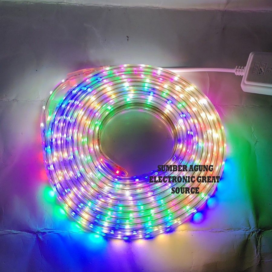 Emico Lampu Hias Selang RGB LED EM2835 10M Gepeng SMD Super Terang