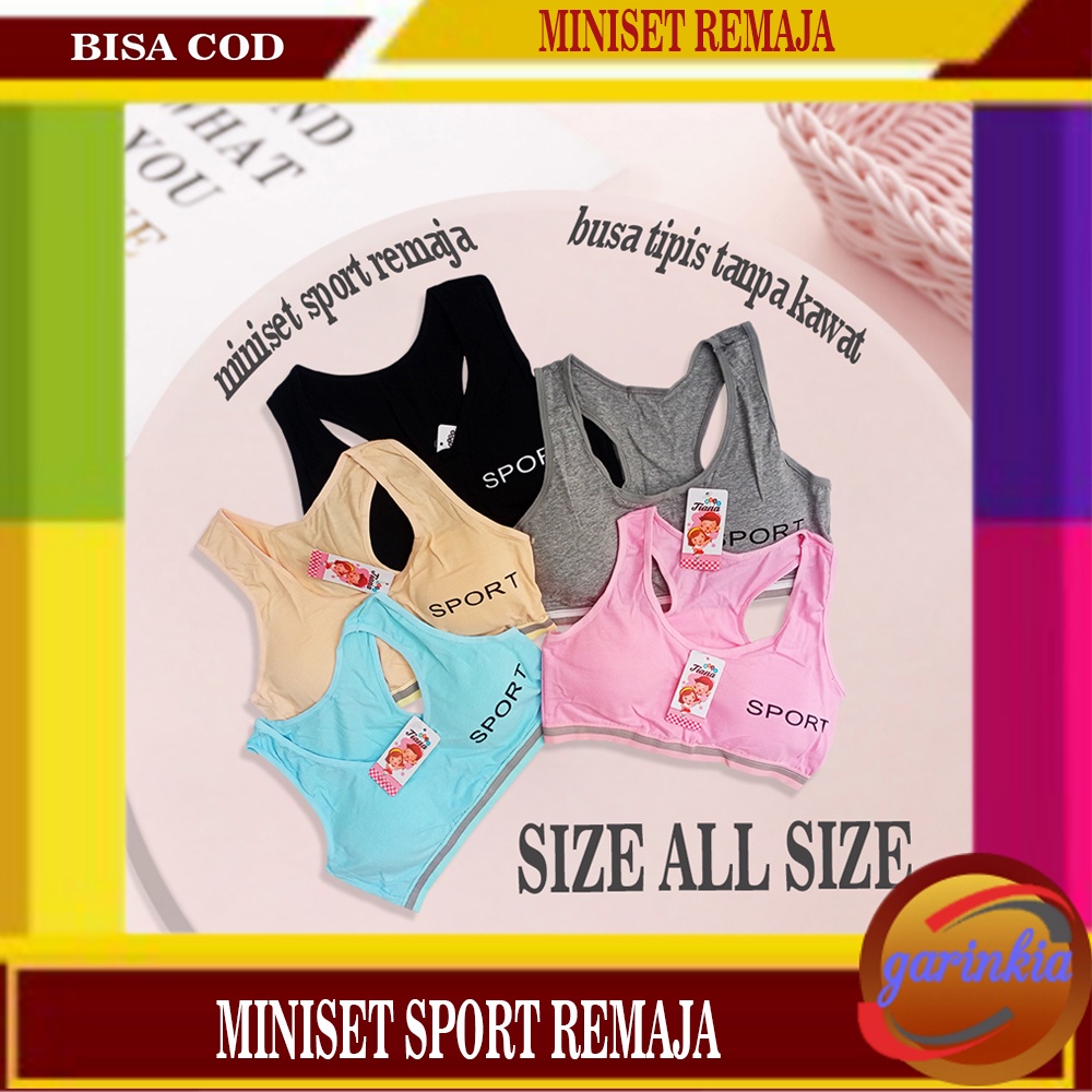 Miniset Sport Anak Remaja Perempuan Busa Tipis Tanpa Kawat