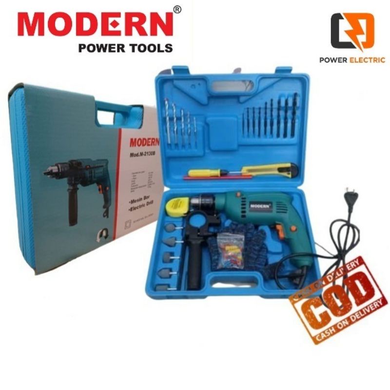 Jual Mesin Bor 13mm Koper Set Modern Impact Drill M2130b M-2130b M ...