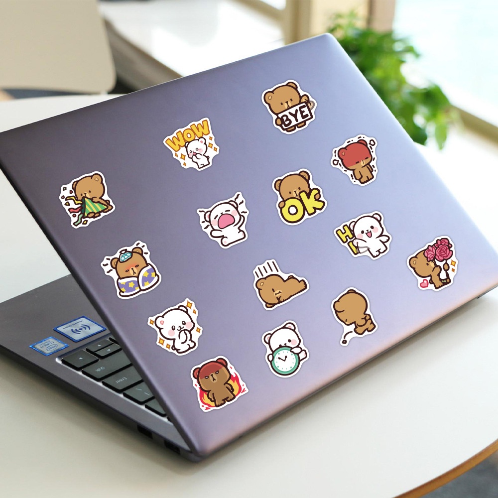 60 beruang marah stiker lucu kartun Korea bear telepon kasus air Piala bagasi tangan Buku stiker kec