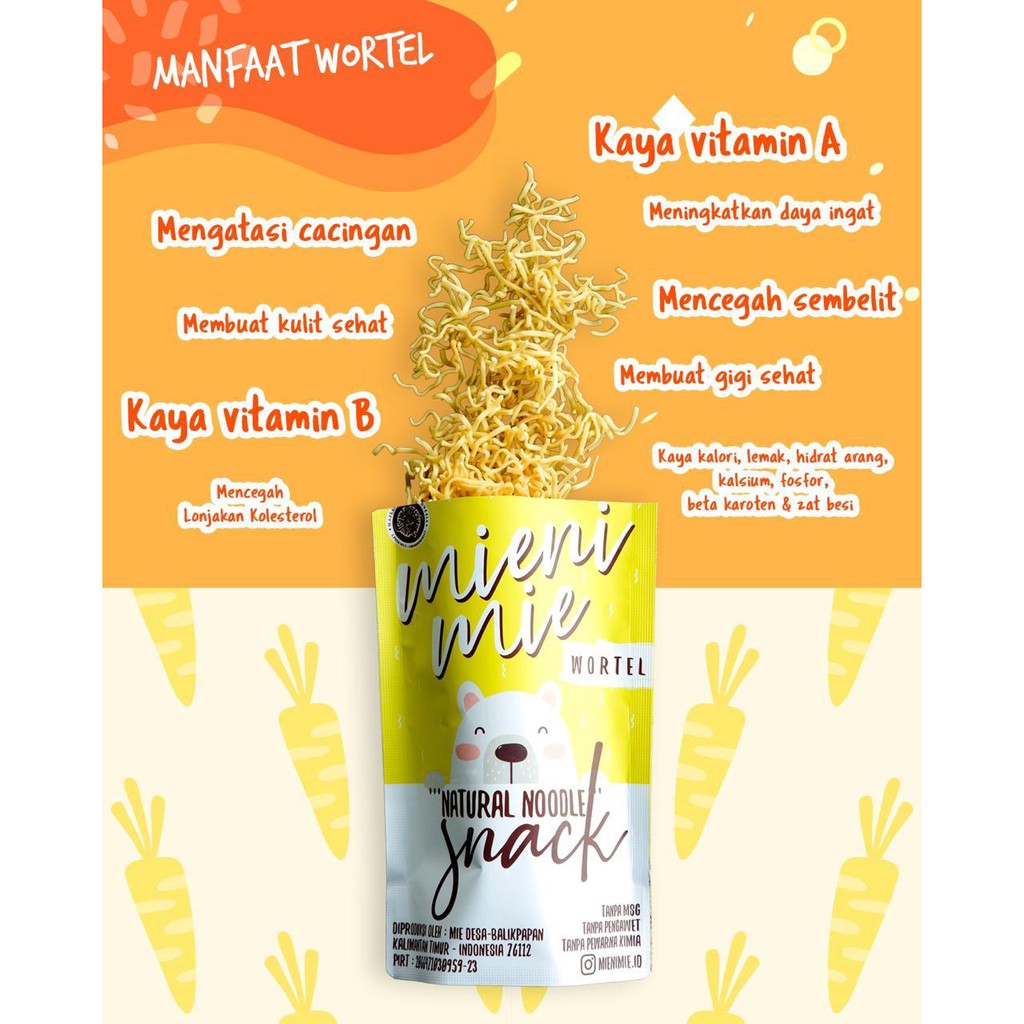 

MIENIMIE VARIAN WORTEL NOODLE SNACK 60G