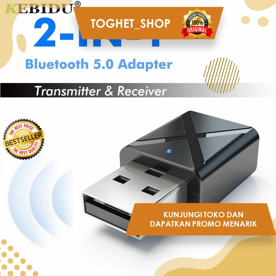 USB Dongle HiFi Audio Bluetooth Transmitter &amp; Receiver Alat Pengubah Perangkat Audio Koneksi Wireless Bluetooth