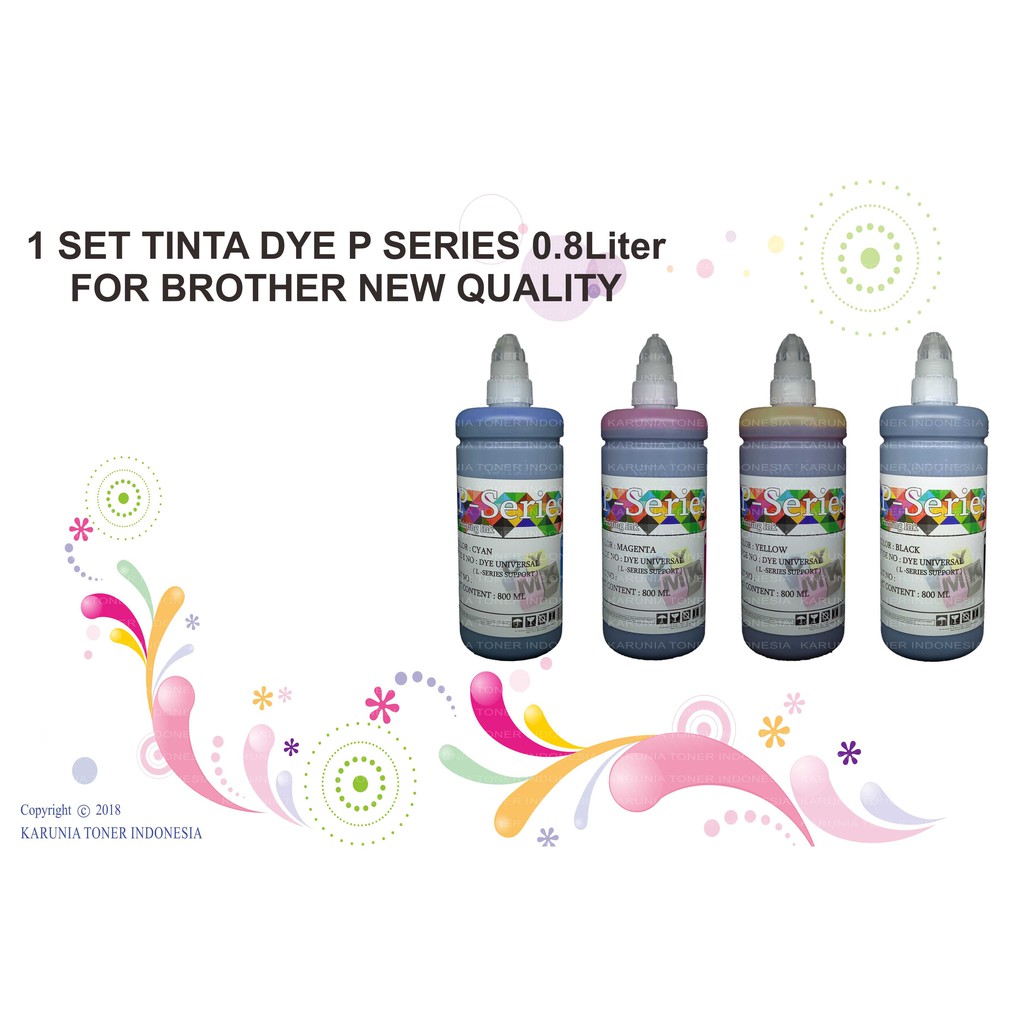 1 SET TINTA DYE P SERIES 800ML FOR BROTHER NEW QUALITY