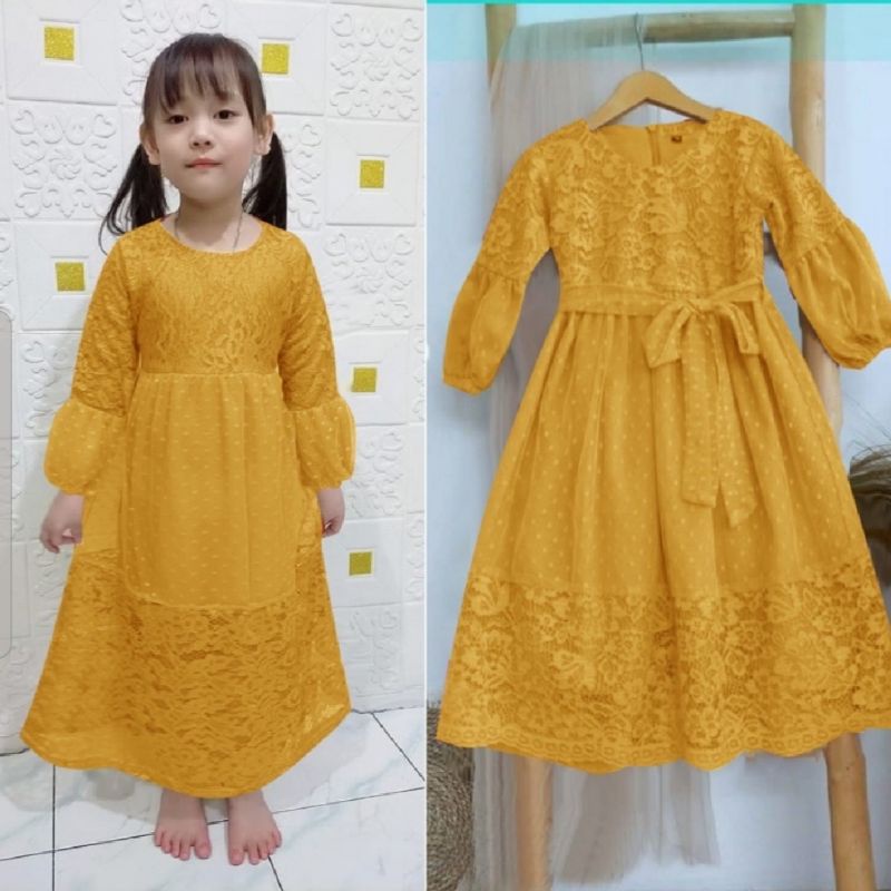 Gamis Anak Belinda / Dress Pesta Anak / Baju Muslim Anak