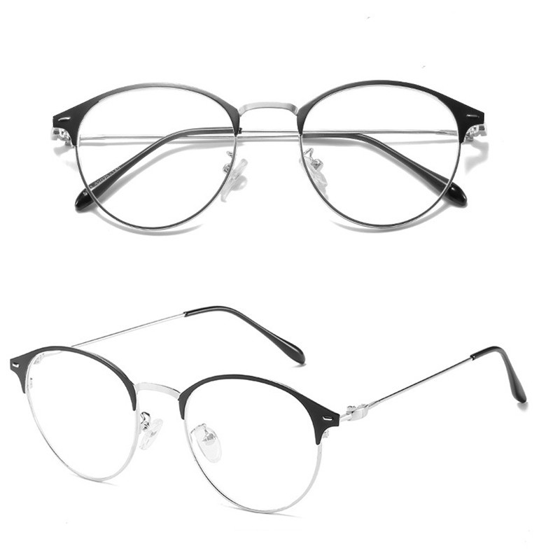 [littlecrab] Kacamata Photocromic Korea Anti Radiasi Kacamata Hitam Anti UV 2 in 1 Kacamata Pria dan Wanita-Silver