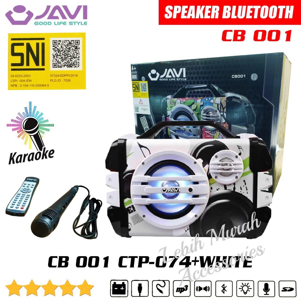 Speaker Bluetooh JAVI CB001 + Mic/Remote Speaker Karaoke Speaker Aktif Speaker JUMBO Speaker Besar Speaker Superbass Speaker Gede Speaker Stereo Speaker Profesioanal Speaker aktip Dimensi P43XL15XT31