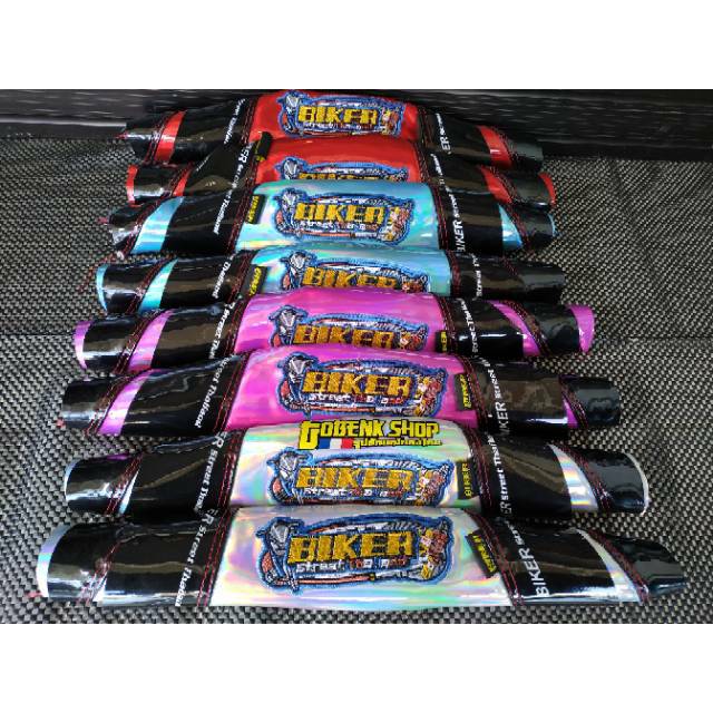 KAIN JOK BIKERS GLOSSY HOLOGRAM MODEL X-RIDE Warna Biru Merah Pink Silver