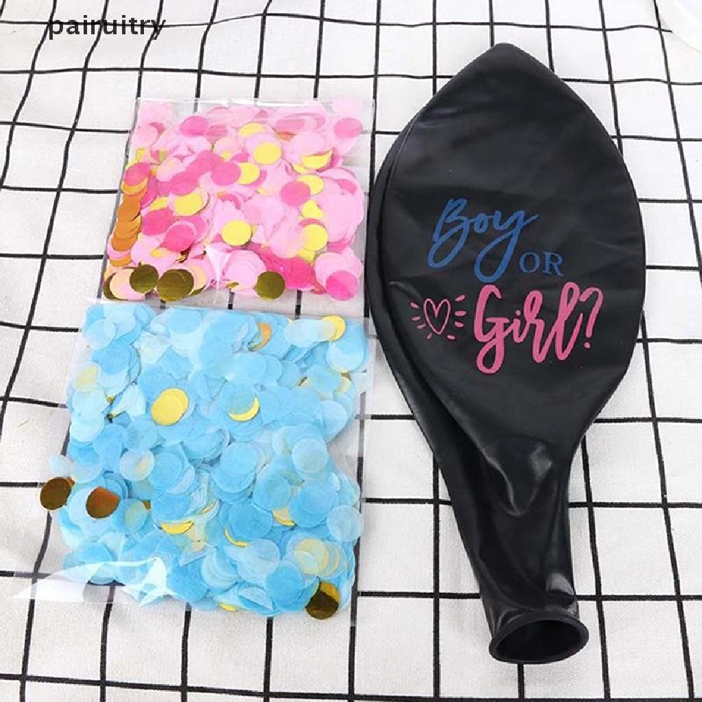 Prt Balon Confetti Bahan Latex Warna Hitam Untuk Baby Shower