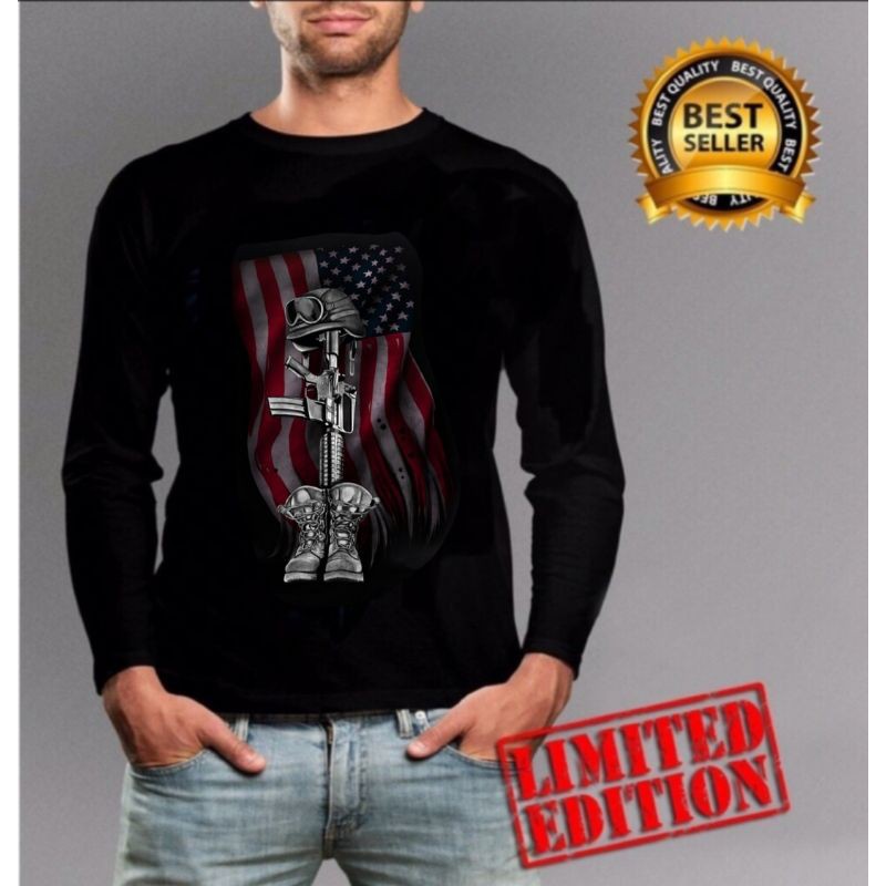 kaos lengan panjang sniper bendera