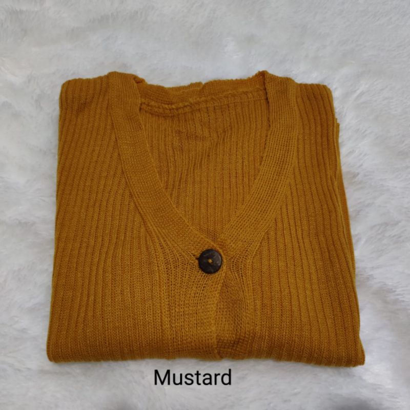 Cardy Cardigan Rajut Crop Basic Outerwear Wanita Kancing Batok  Terbaru 2022 Bahan Rajut Halus Premium Allsize-Mustard