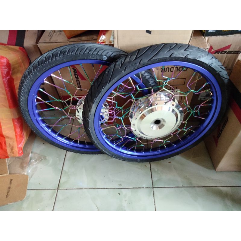 velg paketan beat street stel kepang ring 17 plus ban siap pasang