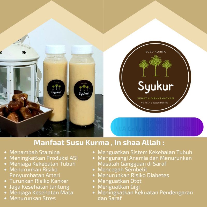 SYUKUR susu kurma berkhasiat