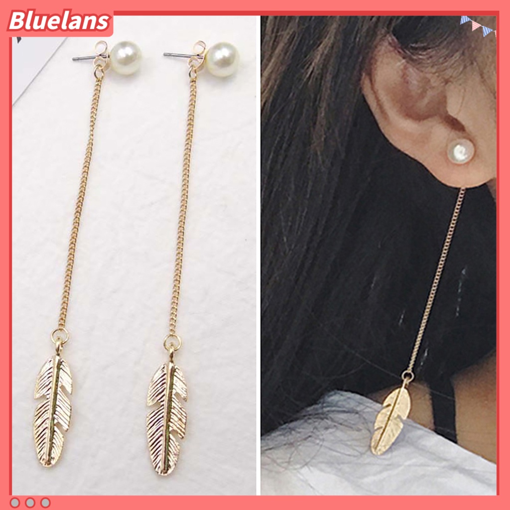 Bluelans Drop Earring Exquisite Creative Leaf Design Dangle Earing for Girl