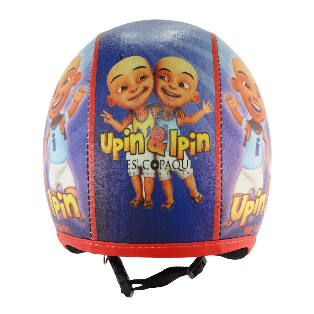 Helm Bogo Retro Anak Untuk Usia 2-6 Tahun Motif Upin Ipin- Biru