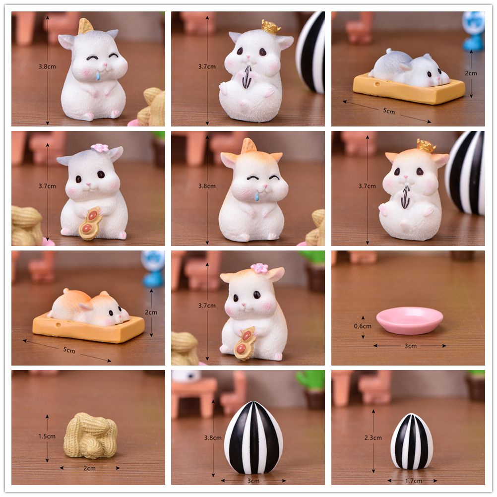 CHOOKEY Home Decor Hamster Figurines Desktop Miniature Ornaments Mini DIY Micro Crafts Fairy Garden Landscape